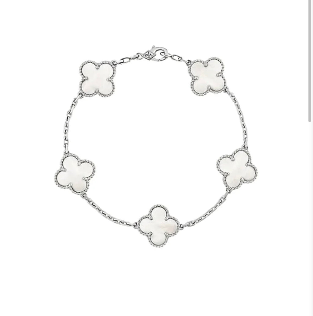 Pulsera Clover Silver White