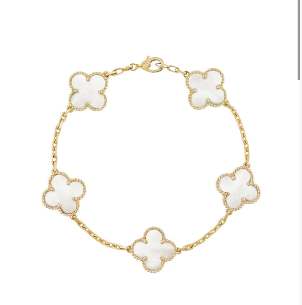 Pulsera Clover White Gold