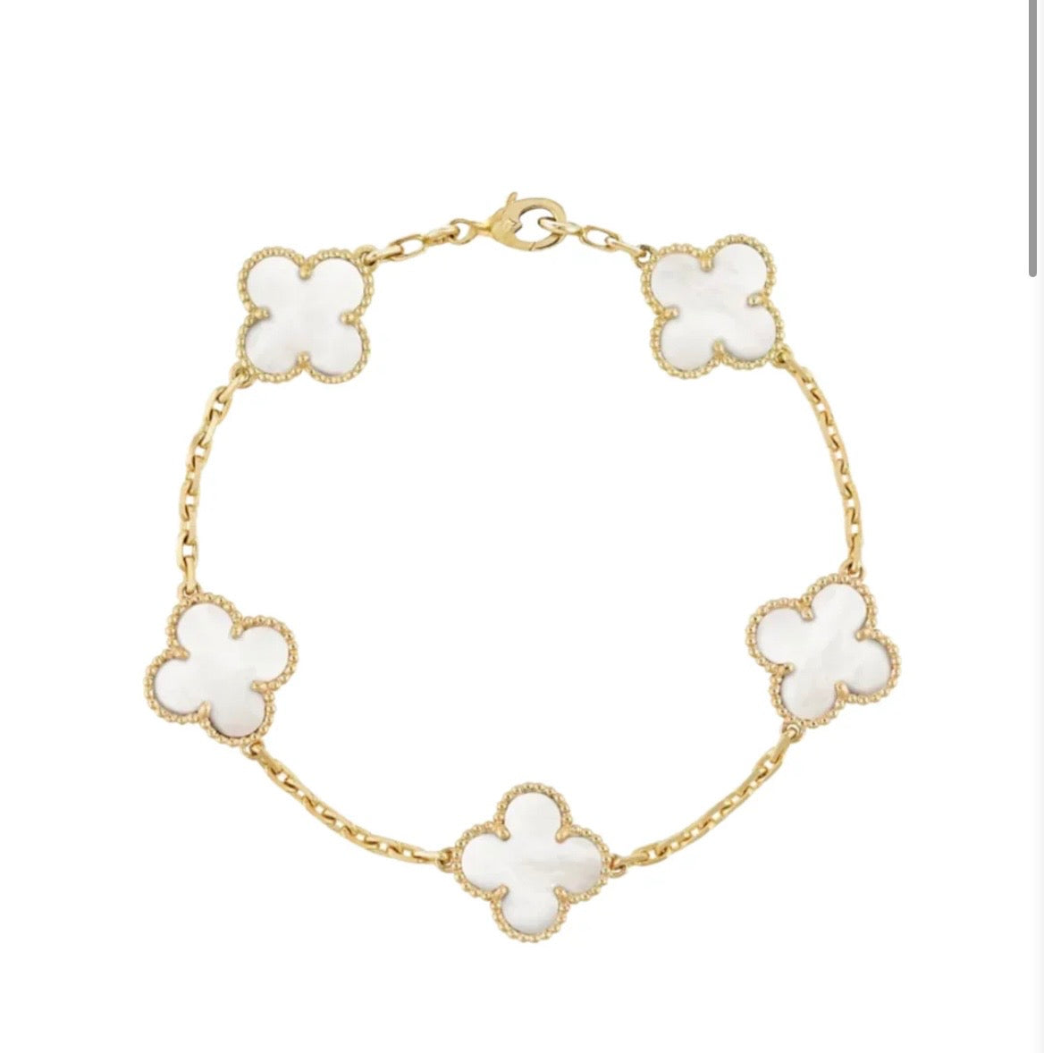 Pulsera Clover White Gold